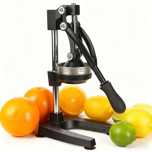 Black manual fruit juicer - black, cast
